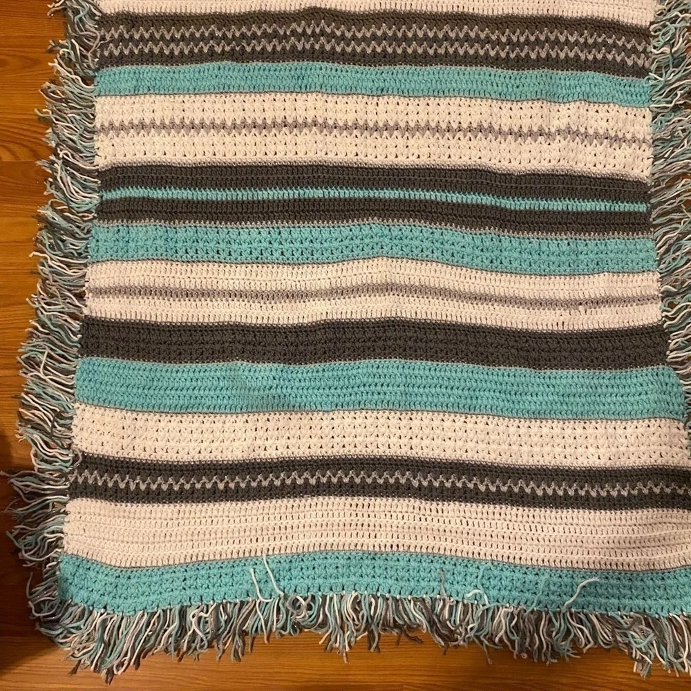 Hand Crafted Crochet Baby Blanket 45” x 45” (GE)